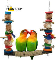 ของเล่นนกของเล่นรูปนกของเล่นหลากสีกรงนกของเล่นฝึกเคี้ยวแขวนชิงช้านกสำหรับ Conures, Budgerigar ,Finches,Macaws,นกแก้ว,ของเล่นแขวนกรงนก