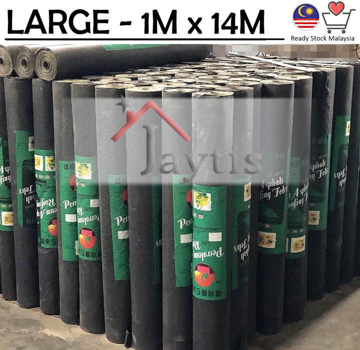 💥BIG* 1M x 14M Heavy Duty Asphalt Roofing Felt Paper GETAH HITAM KAIN