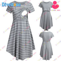 2022 Pregnant Women Nightgown Maternity Nursing Nightwear Pajama O-Neck Solid Buttons Short Sleeve Dresses Pregnancy Clothing