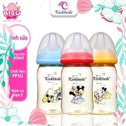 Bình sữa cổ rộng Kichilachi PPSU Plus hình Mickey 160ml 240ml núm ty siêu