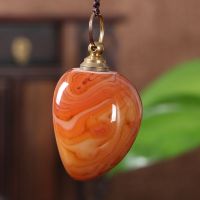 High-end Original Silk-wrapped agate snuff bottle hanging neck snuff bottle portable sweater chain special craft pendant collection gift birthday