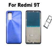 ปลอกหุ้มแบบเต็มสำหรับ Xiaomi Redmi 9T ฝาหลังปิดโทรศัพท์หลังเคสด้านหลังกรอบกลาง + ปุ่มปรับระดับเสียงเลนส์กระจกกล้องถ่ายรูปถาดใส่ซิม