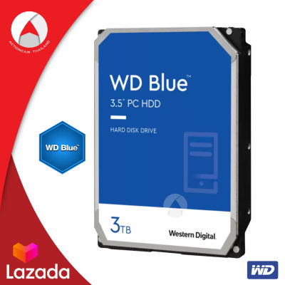 WD Blue 3TB HDD ปกป้องข้อมูลเป็นพิเศษ Harddisk สำหรับ Application สำนักงานและเว็บ (WD30EZAZ) Hard Drive ฮาร์ดดิสก์ 3.5 นิ้ว เย็นและเงียบ HDD BLUE 3TB 5400RPM SATA3(6Gb/s) 256MB ประกัน Synnex 3 ปี internal ฮาร์ดดิส harddrive ฮาร์ดไดรฟ์ wd internal harddisk