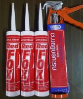 กาวอะคริลิค Acrylic Sealant สีขาว RED FOX (3 ชิ้นต่อแพ็ค) แถมปืนยิงกาว *ราคาพิเศษ*