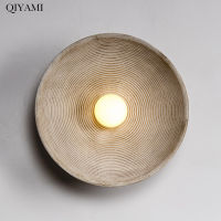 Nordic R Wood Grain Wall Lamps For Bedside Study Dining Room Corridor Round Indoor Deco G4 Sconce Lights Fixtures AC90-260V