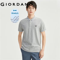 GIORDANO ผู้ชาย เสื้อโปโลแขนสั้นปิเก้ยืดพร้อมงานปักหู Free Shipping 01013391