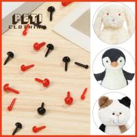 PETI CLOTHING 100pcs/bag สีดำ/สีแดง 3mm/4mm/5mm/6mm พลาสติก DIY ความปลอดภัยรูปไข่จมูก อุปกรณ์เสริมจมูกสัตว์ ตาตุ๊กตายัดไส้ ตุ๊กตาตา