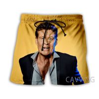 การพิมพ์ 3D David Hasselhoff กางเกงขาสั้นชายหาดฤดูร้อนสตรีทสวมกางเกงขาสั้นลำลองแห้งเร็วผู้หญิง / ผู้ชายกีฬากางเกงขาสั้น K01 XS-5XL