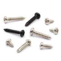 100Pcs PA2*3/4/4.5/5/6/7/8/9/10/12/14/16/20mm Laptop Self Tapping Screws Glasses Phillips Cross Round Head Wood Screws Nails Screws  Fasteners