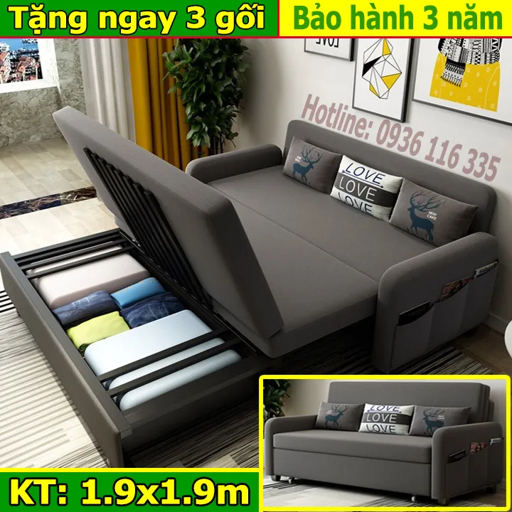 Trả góp 0%][Bán chạy] Sofa Giường Đa Năng kiểu Hàn Quốc - Khung ...