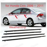 Hardingsun Honda Civic FD Weatherstrip ขอบยางติดหน้าต่าง/ประตูของตกแต่งขอบหน้าต่างปั้น2006 ~ 2011