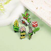 New Korean Version Flowers Enamel Woman Girl Rose Sunflower Tulip Cartoon Metal Badge Punk Jewelry Gift Dress Bag Lapel Brooch