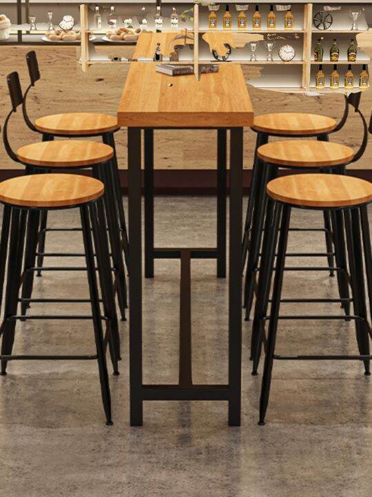 Solid wood wrought iron simple modern bar tables and chairs balcony bar