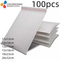 100pcs Matte White Foam Envelope Bags Self Seal Mailers Padded Shipping Packages Shockproof Waterproof Bubble Mailing Bag