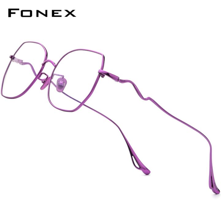 Fonex Titanium Glasses Frame Women Fashion Brand Design Oversize Square Eyewear 2021