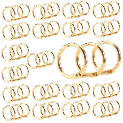 20Pcs 3 Ring Gold Book Rings Leaf Binders Office Book Rings Snap Split Hinged with 20 mm Inner Diameter Gold Book Rings