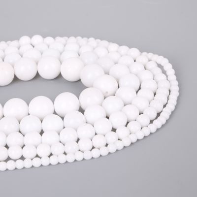 mm 15 Natural White Stone BeadsNew Natural Black Obsidian Stone Beads Loose Round Spacer Bead For Jewelry Making DIY celet &amp; Necklace