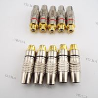 50pcs Wholesale Gold Plated RCA Female Jack Plug Connector Solder Audio Video Adapter RCA Female Convertor for Coaxial CableYB23TH