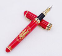 Duke D2 Classic Fountain Pen Chinese "Fu" Pattern And Clip Writing Pen Business Office Home Supplies