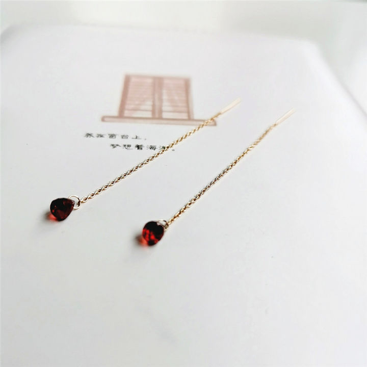 daimi-red-garnet-long-earrings-gemstones-14k-gold-filled-earrings-for-women-gift