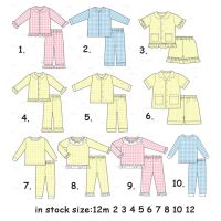 Kids Pajama Set Knitted Matching Pjs Summer Check Frills Easter Pyjamas Baby Boys Sleepwear