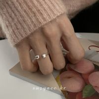 ☋♠☽ Suzyacc kr niche contracted design geometric squares in 2021 sterling silver ring finger ring; the new boo