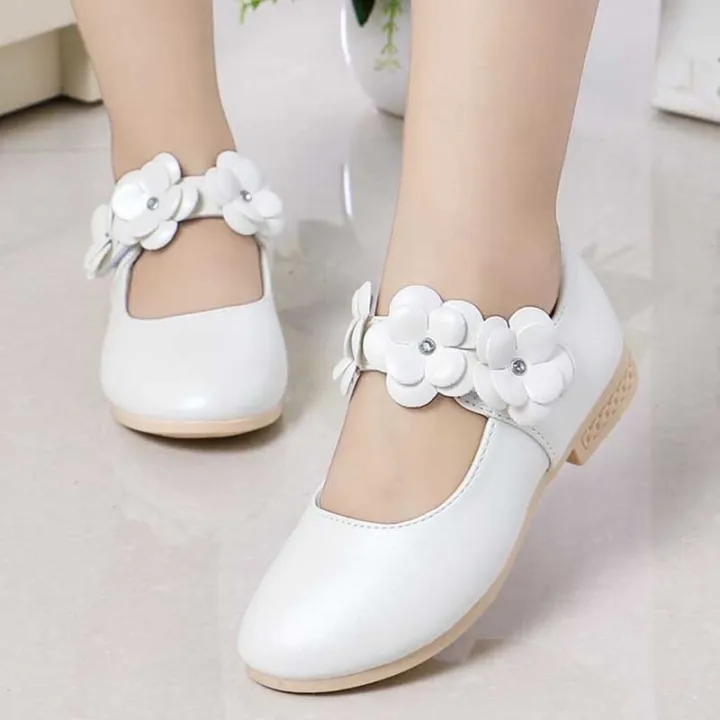 WW BestFlower Girls Pink White Gold Leather Shoes For Children Latin ...