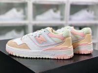 Classic, comfortable and versatile casual sports shoes for men and women_New_Balance_550 series, leather white cherry blossom pink retro sneakers, co branded sneakers, fashionable simple and versatile Skate shoe