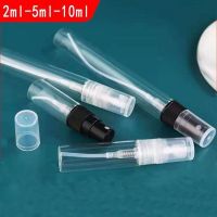 100Pcs 2ml 3ml 5ml 10ml Refillable Mini Perfume Bottle Empty Vial Refillable Mist Pump Black Clear Sample bottle Spray Bottle Travel Size Bottles Cont