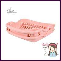 ชั้นคว่ำจานพลาสติก KECH PASTEL 38x38x11 ซม. สีชมพูPLASTIC DISH DRAINER KECH PASTEL 38X38X11CM PINK **คุณภาพดี**