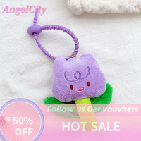 ?AngelCity พวงกุญแจดอกทิวลิปกำมะหยี่น่ารักสำหรับเด็กผู้หญิงกระเป๋าเป้สะพายหลังน่ารักเครื่องประดับเครื่องประดับกระเป๋าจี้