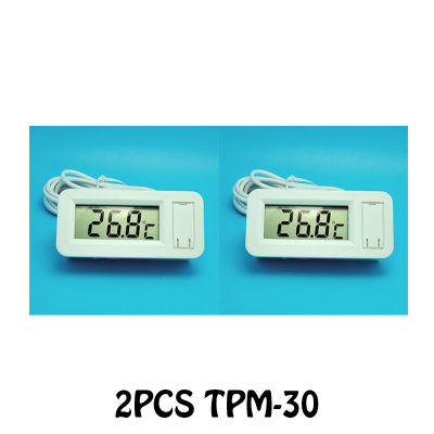2ชิ้นอุณหภูมิแบบฝัง TPM-30มิเตอร์ดิจิตัลแสดงเครื่องวัดอุณหภูมิไฟฟ้ากับเครื่องวัดอุณหภูมิ