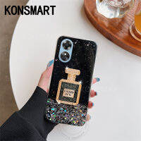 KONSMART เคสตัวยึดกระจกใหม่เคส A38 OPPO A78 A58 NFC 4G Ins ฝาครอบโทรศัพท์เงาวับบลิงหรูหราเคส2023 Hp OPPOA78พร้อมที่ยึดน้ำหอม