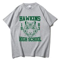 มีสินค้า Hawkins High School Tiger เสื้อยืด Hellfire Club Surfer Boy พิซซ่าเสื้อผ้า Tops Tees Camiseta Camiseta