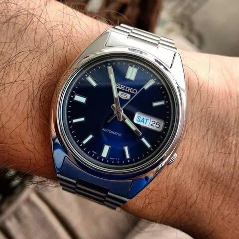 Seiko 5 Blue Dial Stainless Steel SNXS77 Automatic Men's Watch SNXS77K1 |  Lazada PH