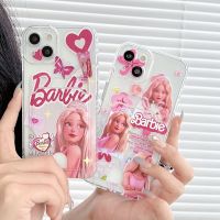 เคส UPaitou สำหรับ iPhone 14 13 12 11 Pro Max X XR Xs Max 8 7 Plus SE 2020กระเป๋าเก็บบัตร Barbie เคสโทรศัพท์ TPU นิ่มใสฝาครอบป้องกัน