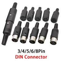 1/2/5Pair DIN Male Female Connector 3/4/5/6/8Pin DIN Plug with Handle DIN Jack Audio Socket Interface AV Soldering Cable Adapter