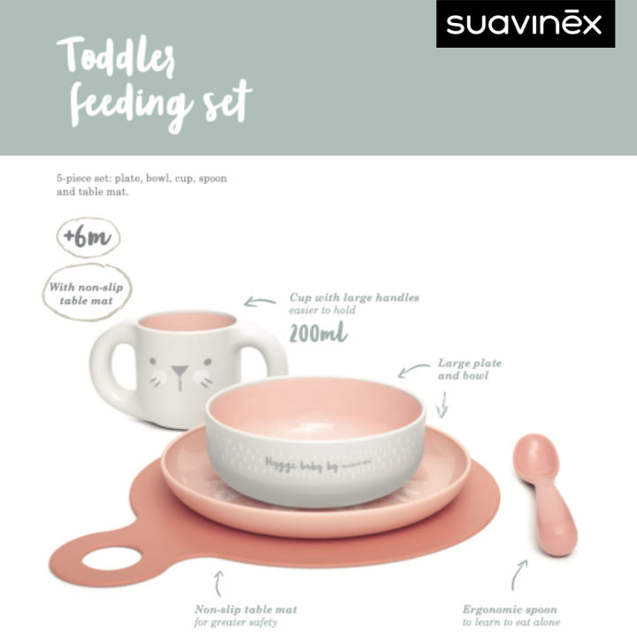 Suavinex Toddler Feeding Set เซ็ตทานอาหารสำหรับ เด็ก 6 เดือนขึ้นไป ลาย