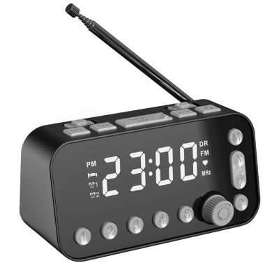 Elegant Alarm Clock DAB FM Radio Dual USB Charging Port Adjustable Alarm Volume Alarm Clock Broadcasting Radio
