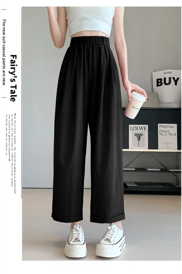 Jielur Summer Straight Female Wide Leg Pants Office Lady Casual