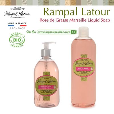 Rampal Latour Savon de Marseille รอมปาล ลาตัวร์ สบู่เหลวจากฝรั่งเศส กลิ่นโรซ เดอ กราส Rose de Grasse Marseille Liquid Soap (500ml or 1000ml)