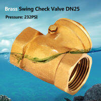 1pc DN25 หญิงด้ายทองเหลือง Non-return Swing Check Valve 232PSI ป้องกันน้ำไหลย้อนกลับ