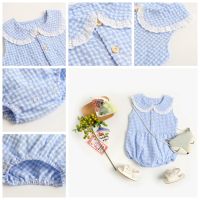 Sanlutoz Cotton Baby Girls Bodysuits Cute Plaid Summer