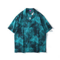 Dark Icon Tie Dyeing Oversized Polo Shirt Men Women Summer Street Fashion Mens Shirts Hawaiian Shirt Man