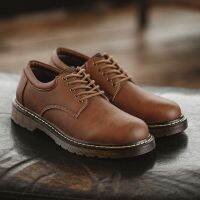 Maden Shoes Spring Autum 2022 New Leisure Leather Shoes Mens Trend Big Head Tide Shoes Men British Wind Low Help Shoes