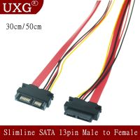 Whole Sale Slimline SATA 13pin Male To SATA 13pin 7pin 6 Pin Female Extension Cable For SATA Slim DVD RW Drive Laptops