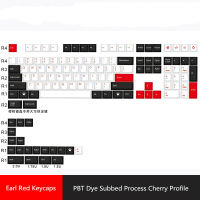 1เซ็ต Earl สีแดงข้อความเหมือนกับเชอร์รี่รายละเอียด PBT ย้อมระเหิดหมวกที่สำคัญสำหรับ MX สวิทช์วิศวกรรมแป้นพิมพ์ Keycool 84ปุ่มกด