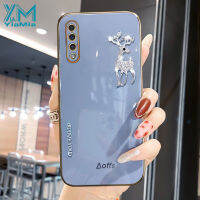 YiaMia สำหรับ Samsung Galaxy A10 A20 A30 A50 A50S A30S A70 A70S A7 2018 A750โทรศัพท์กรณีแฟชั่น Rhinestone Elk Soft TPU ชุบโครเมี่ยมหรูหราเต็มรูปแบบฝาครอบโทรศัพท์กล้อง