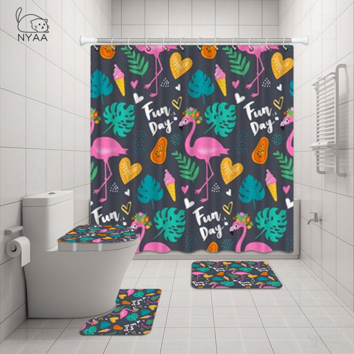 pink-flamingo-unicorn-pineapple-shower-curtain-fantasy-unicorn-bathroom-curtain-set-for-toilet-kid-room-rug-carpet-mat-decor