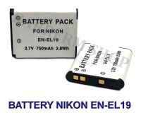 (แพ็คคู่ 2 ชิ้น) EN-EL19  ENEL19 Camera Battery for Nikon แบตเตอรี่สำหรับกล้อง นิคอน รหัสแบต EN-EL19  ENEL19 Replacement Battery for Nikon CoolPix S100,S2500,S2700,S3300,S3500,S4100,S4300,S5200 (White) BY BARRERM SHOP